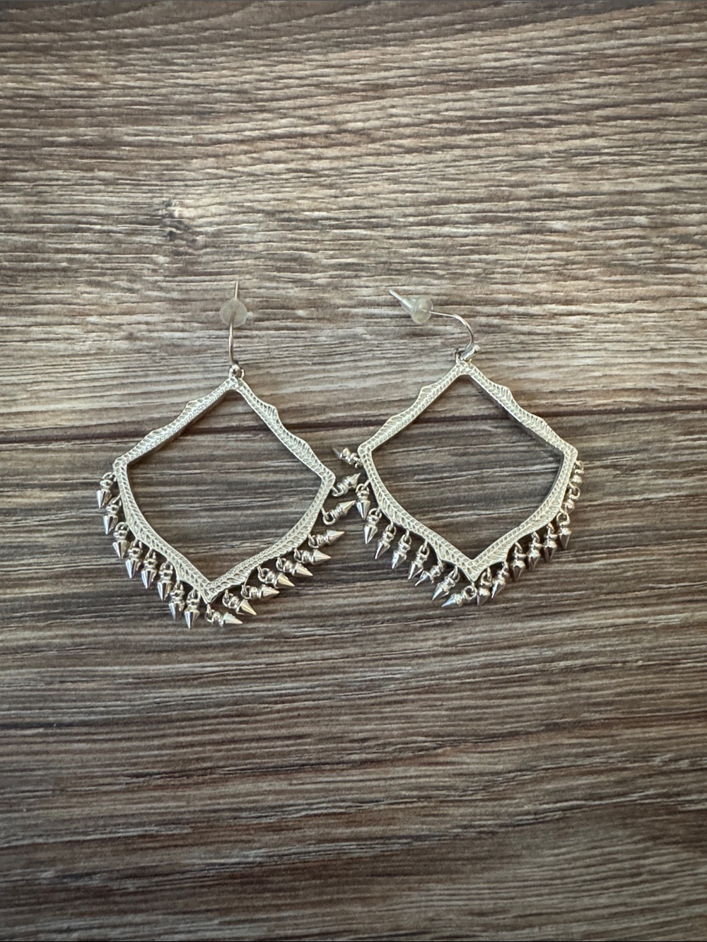 Kendra Scott Gold Dangle Diamond Hoop Earrings with Fringe